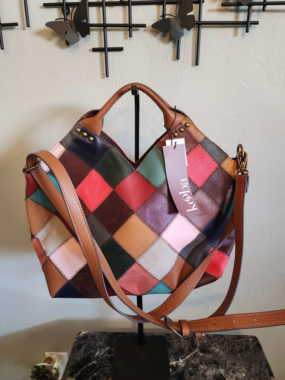 Kooba Multicolor Patchwork Hobo Bag